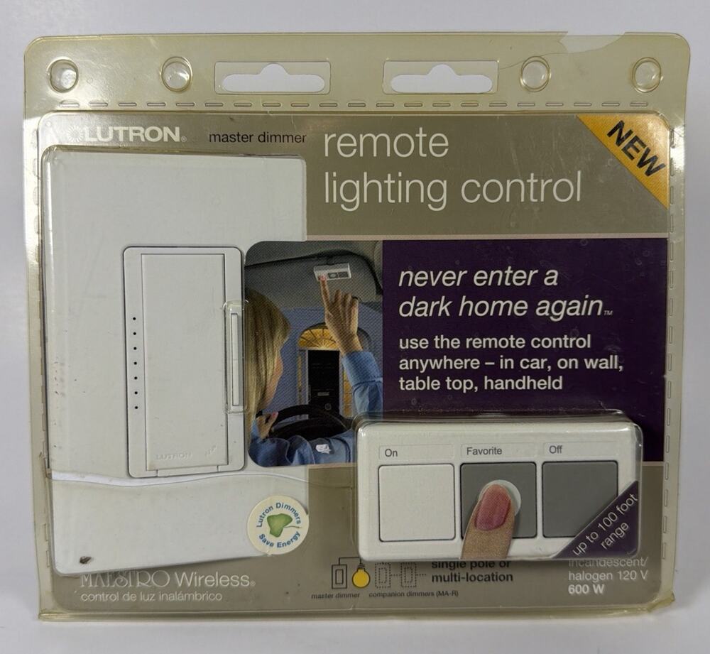 LUTRON Master Dimmer Remote Lighting Control 120V 600W 60Hz - White - New